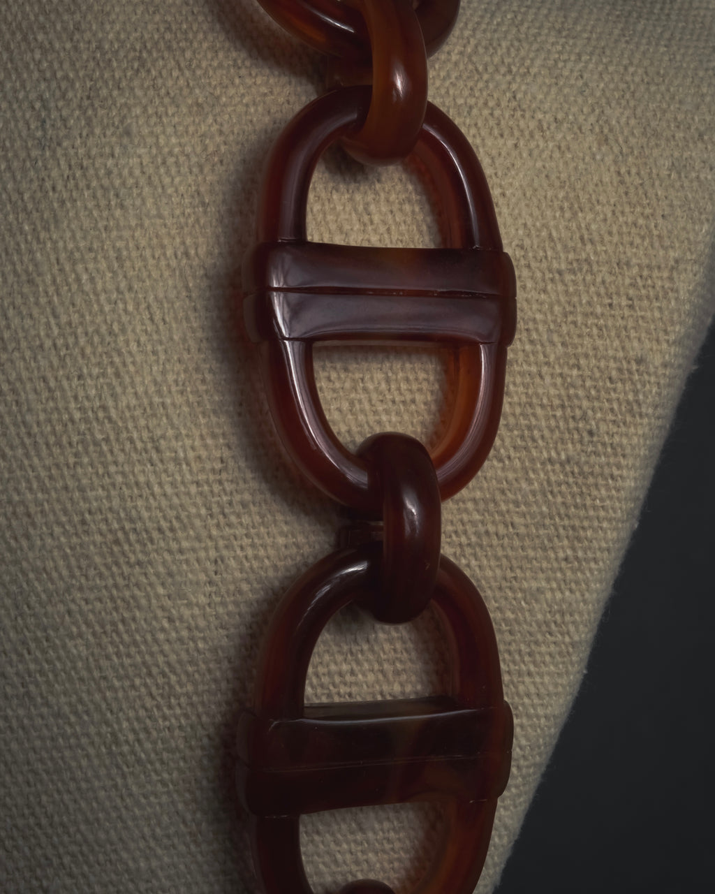 "Christian Dior" Sculptural tortoiseshell resin chain necklace