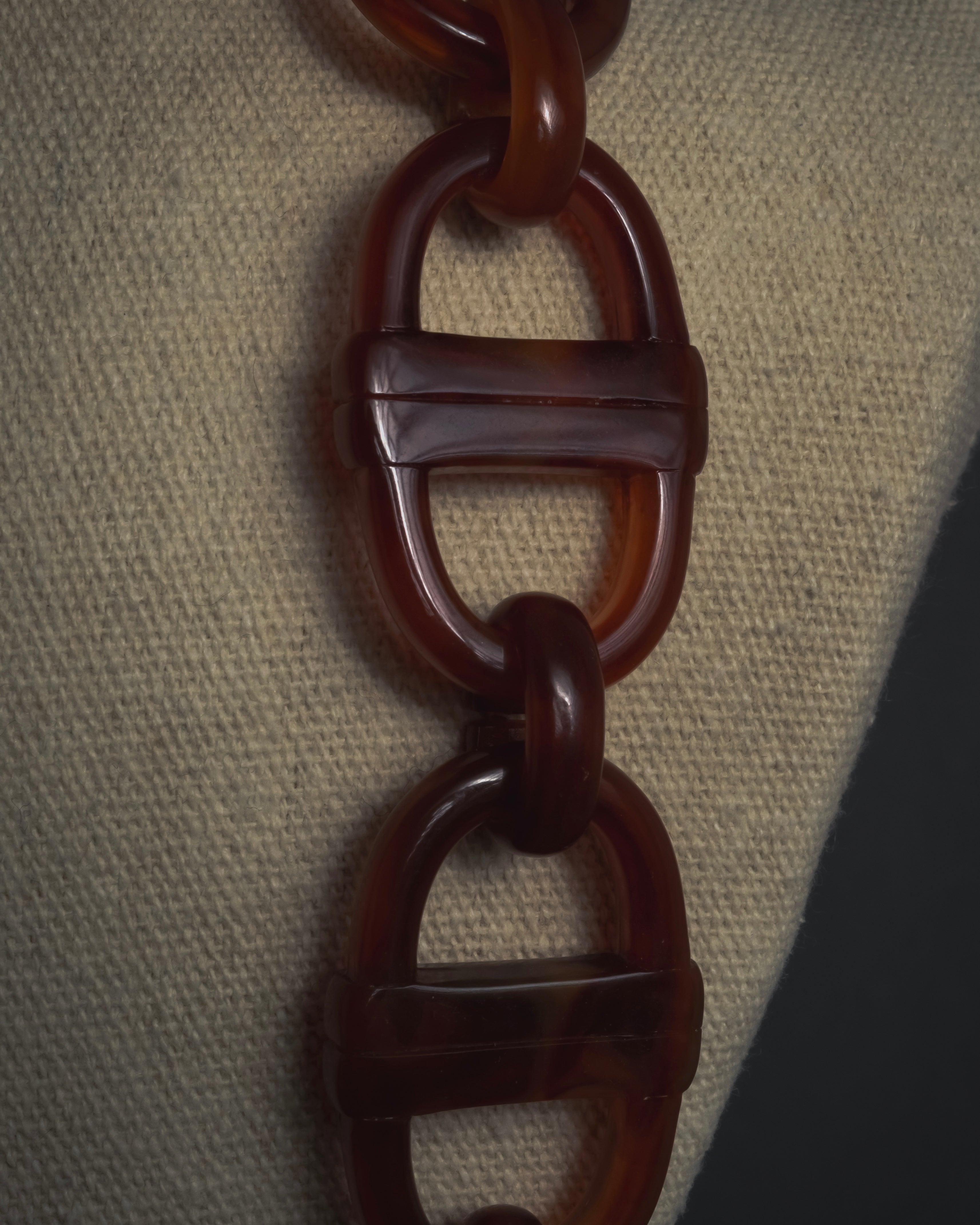 "Christian Dior" Sculptural tortoiseshell resin chain necklace