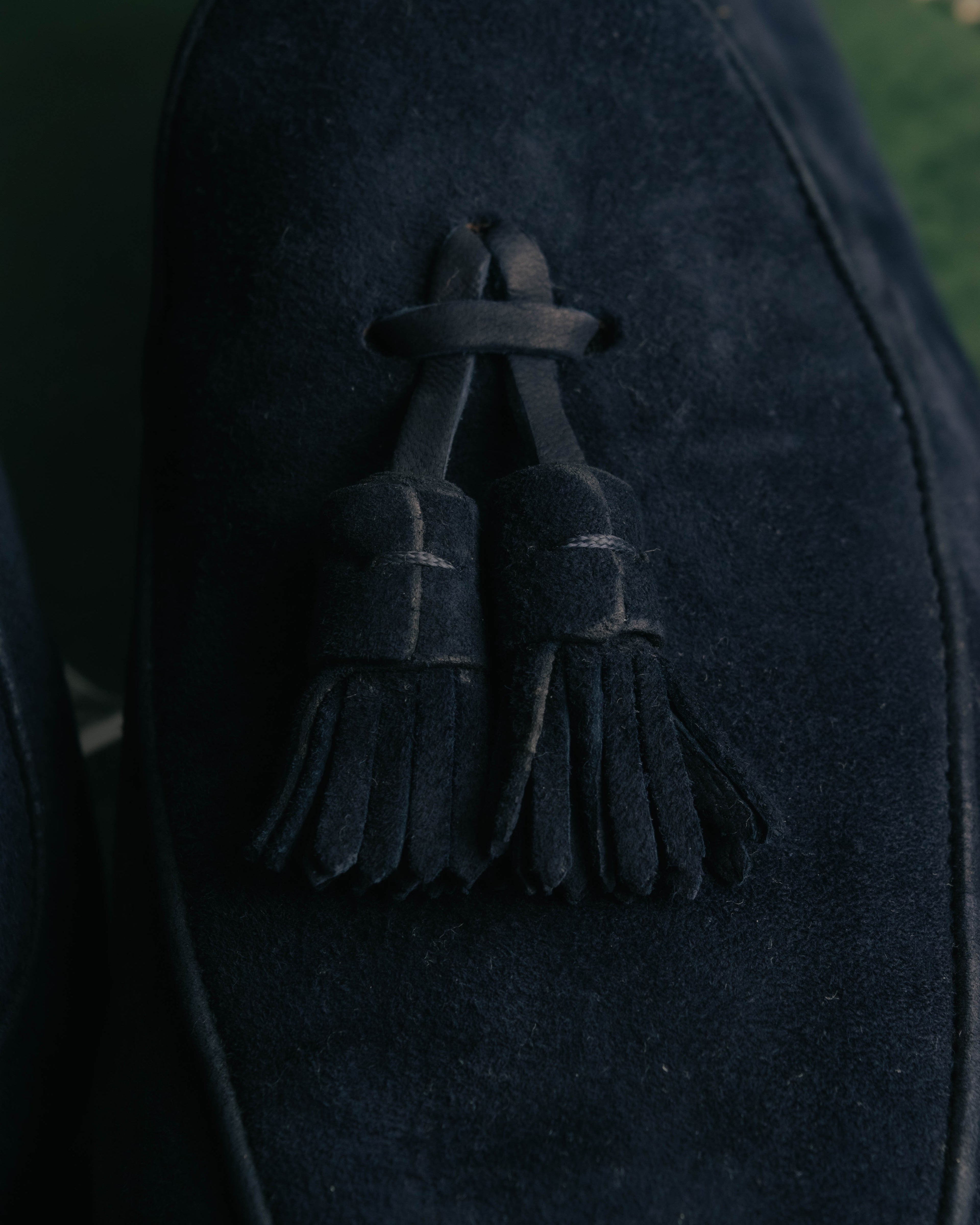 "Santoni" 2010's-2020's Elegant navy suede tassel loafers