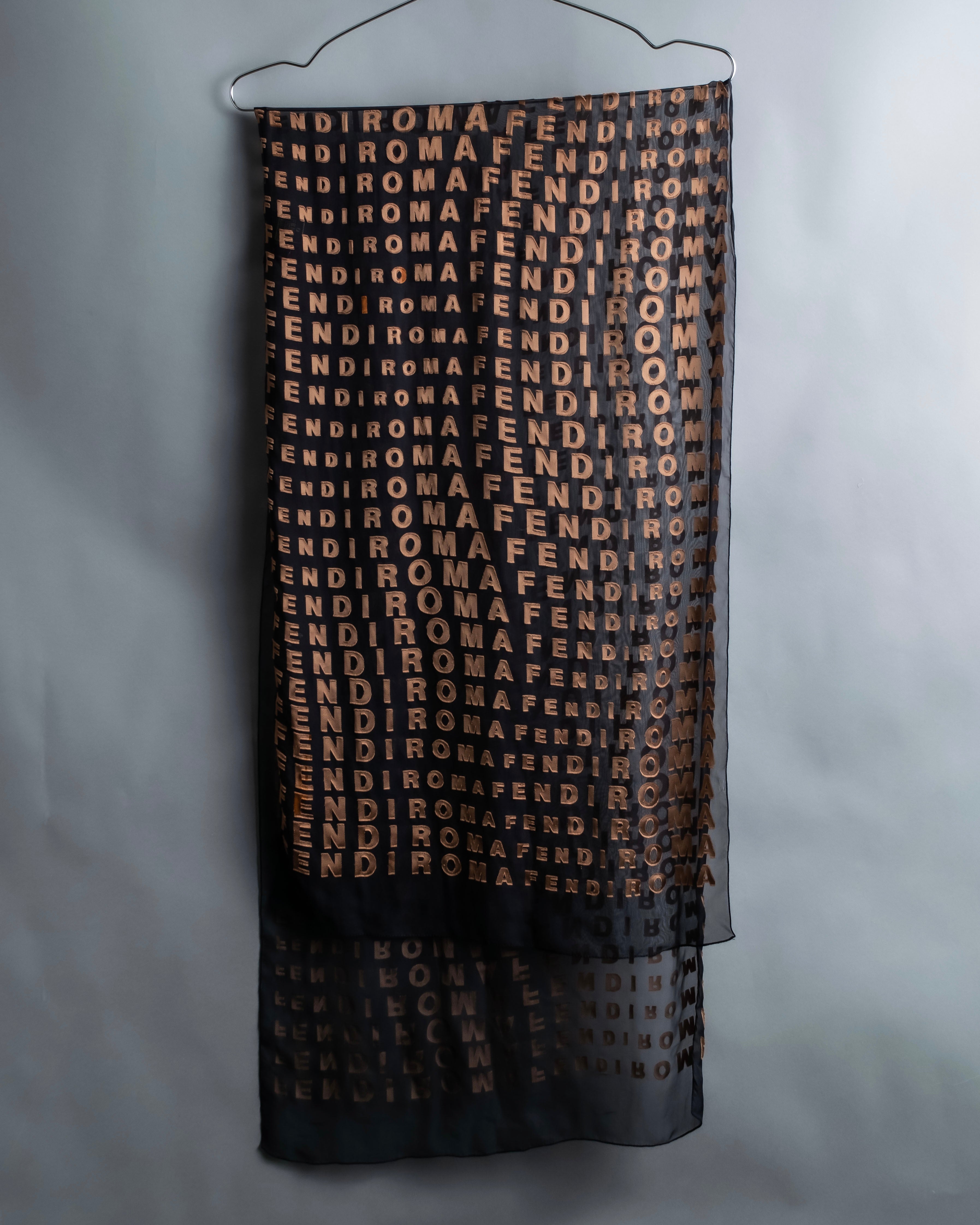 "FENDI" Silk blended logo scarf