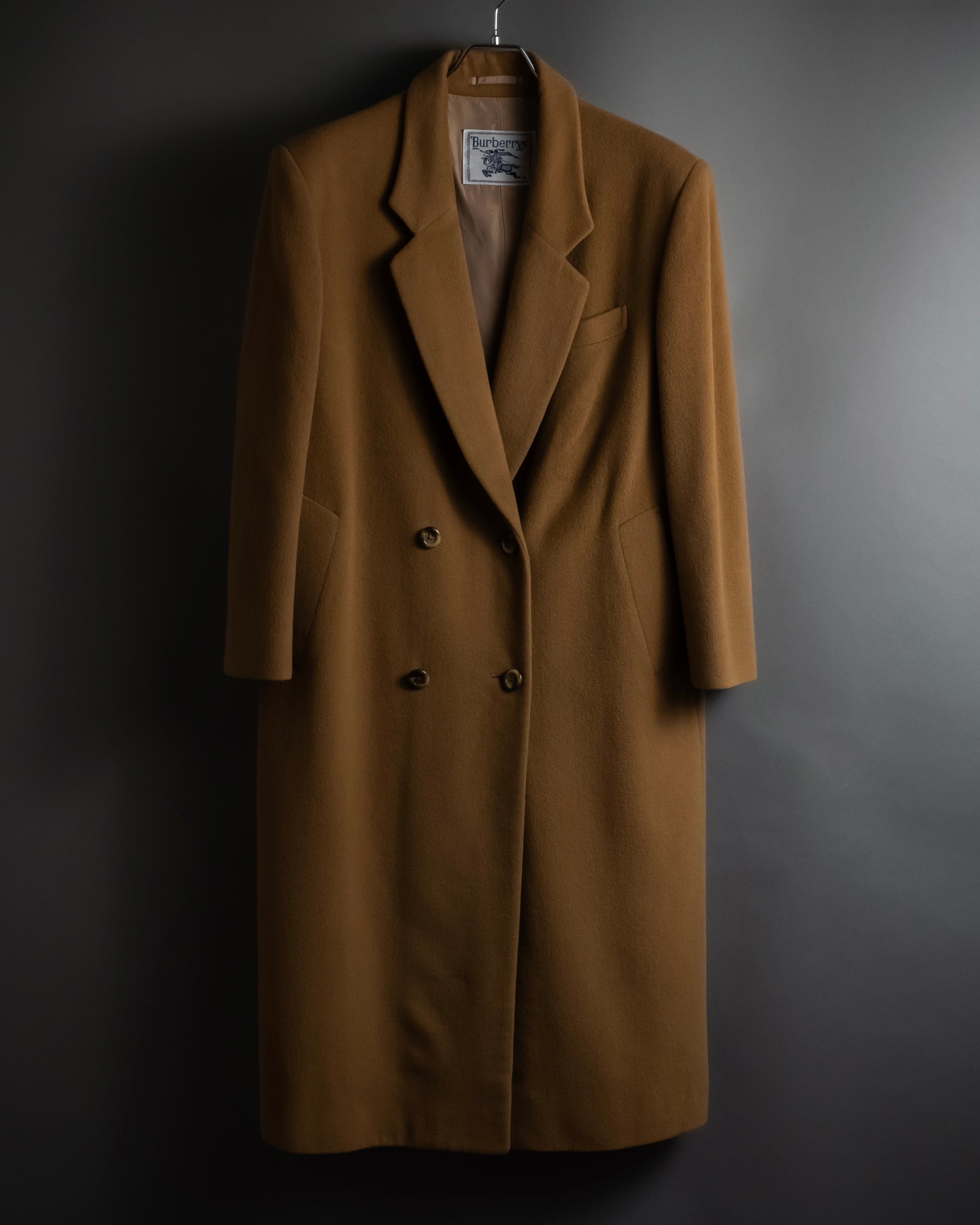 "BURBERRYS" 80's-90's Camel tone cashmere mix chester coat