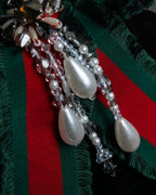 "GUCCI" Beaded design grosgrain ribbon