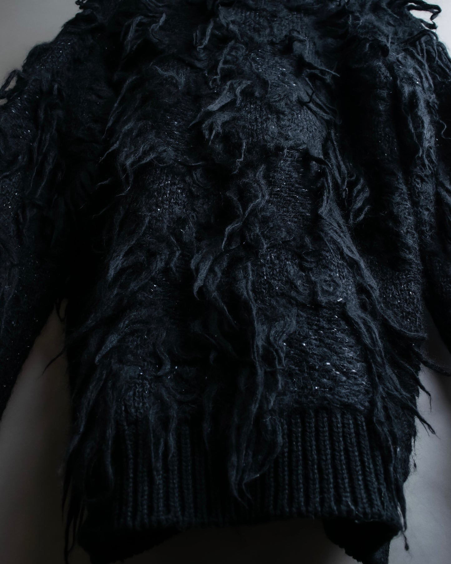 "JUNYA WATANABE COMME des GARCONS" Fringe design brushed V-neck knit pullover