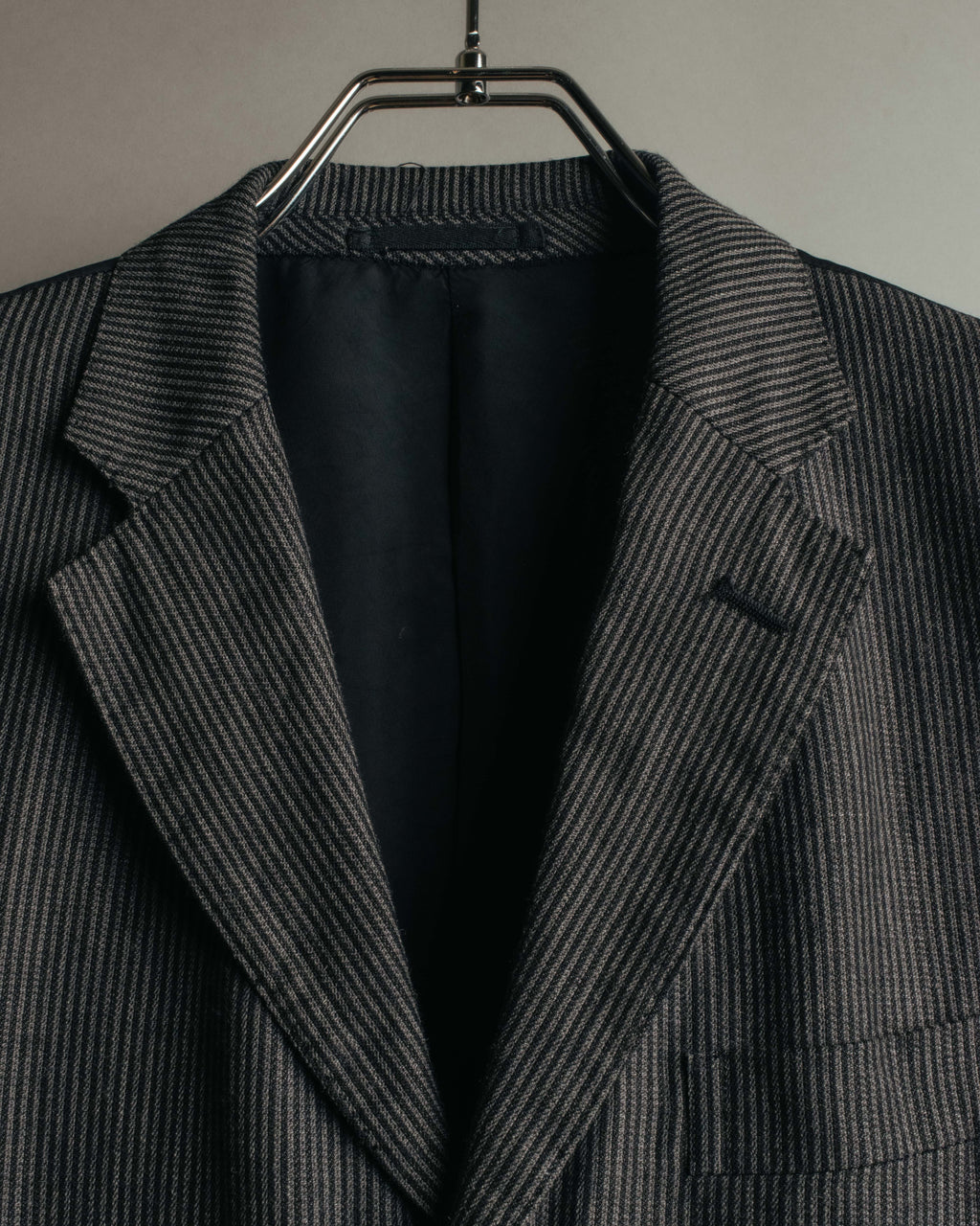 "COMME des GARÇONS HOMME" 10SS Vintage multi-button hickory stripe linen wool jacket