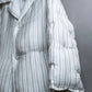 "MAISON MARGIELA" Multi-stripe pattern quilted padded oversized tailored coat