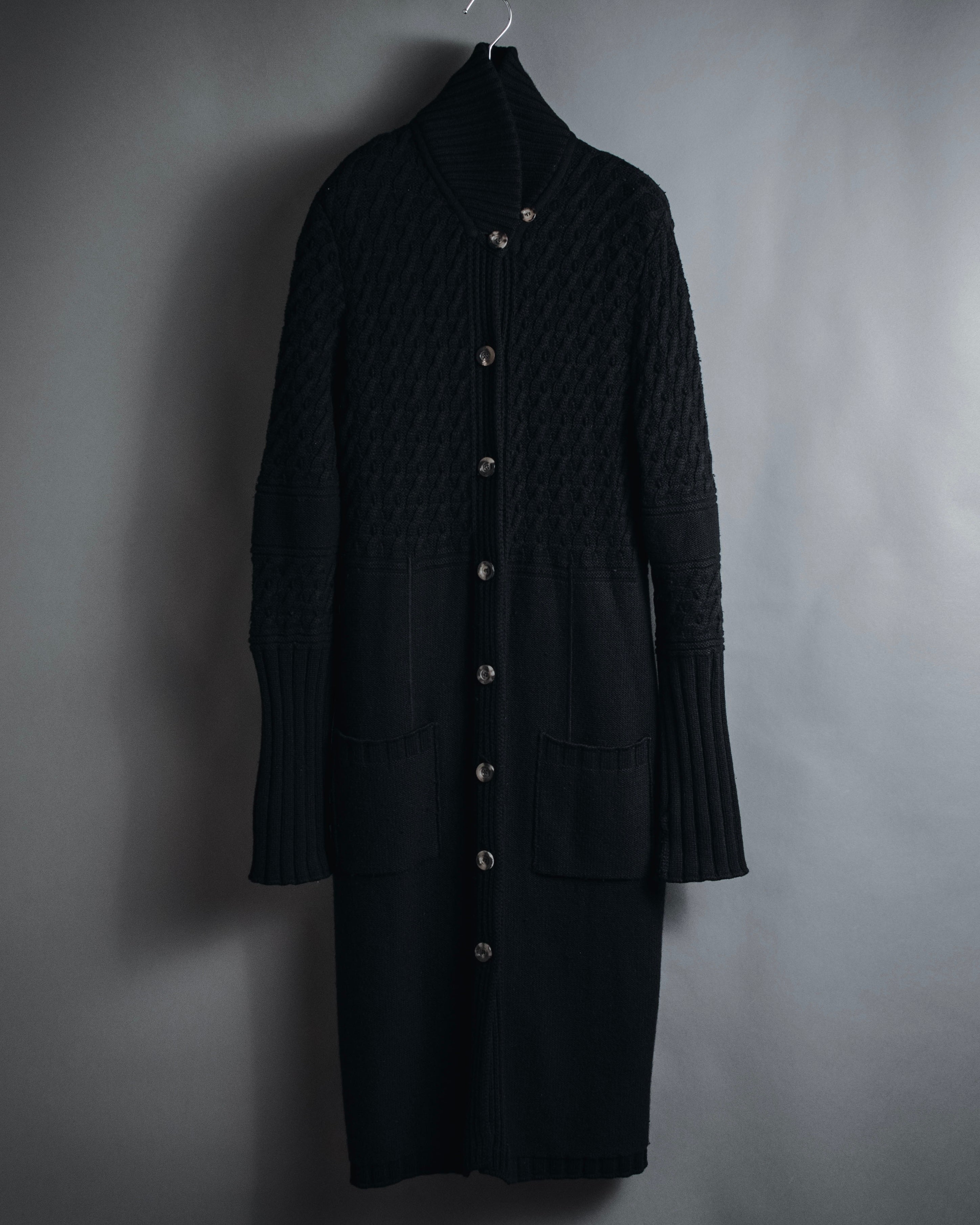 "SONIA RYKIEL" Textured knit button-front long cardigan