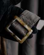 "HIROKI" Real fur lined maxi length belted coat