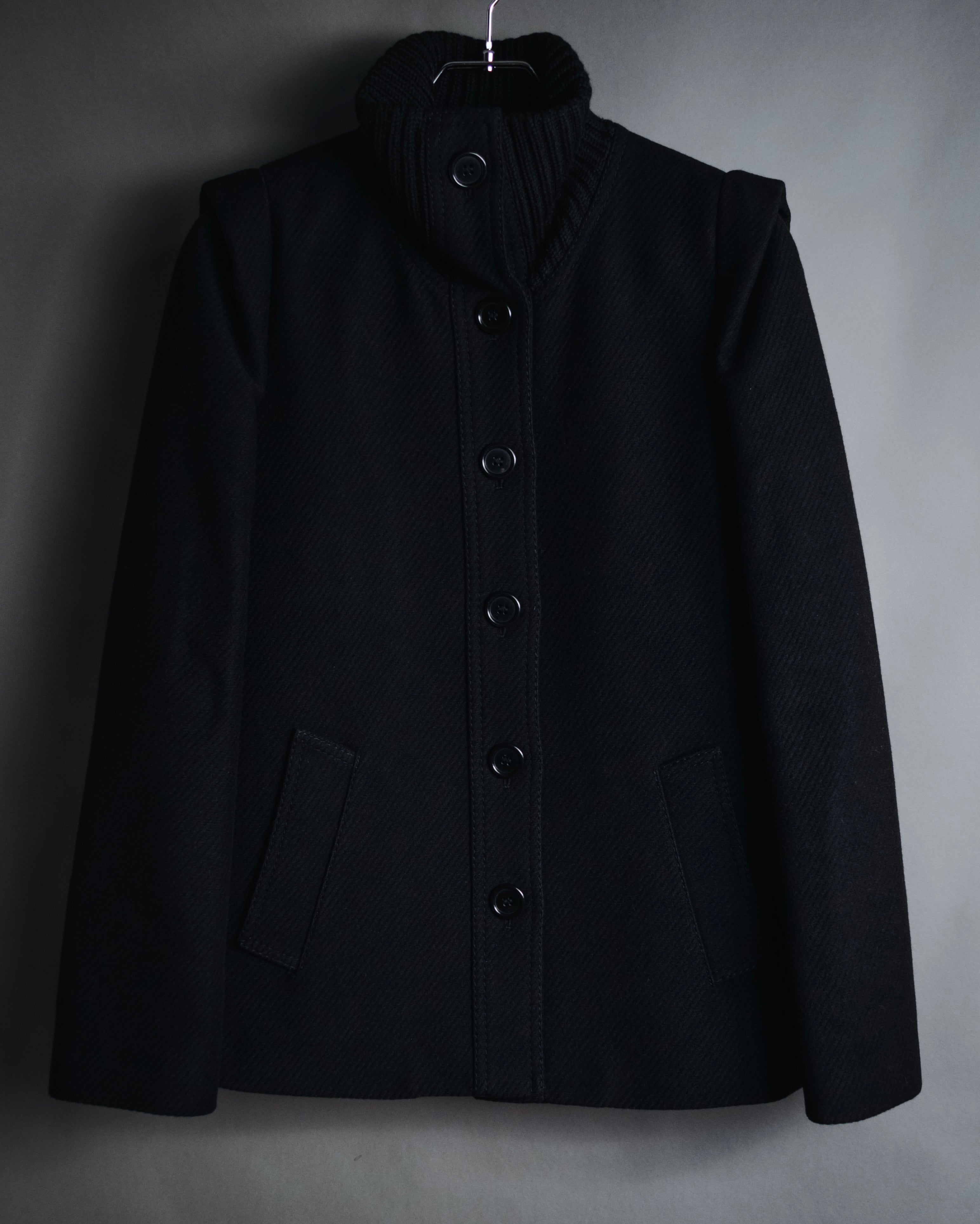 –SPECIAL– "Martin Margiela" 00’s rib knit collar wool cashmere jacket