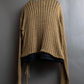 "MAISON MARGIELA" Ribbed drawcord cotton linen knit pullover