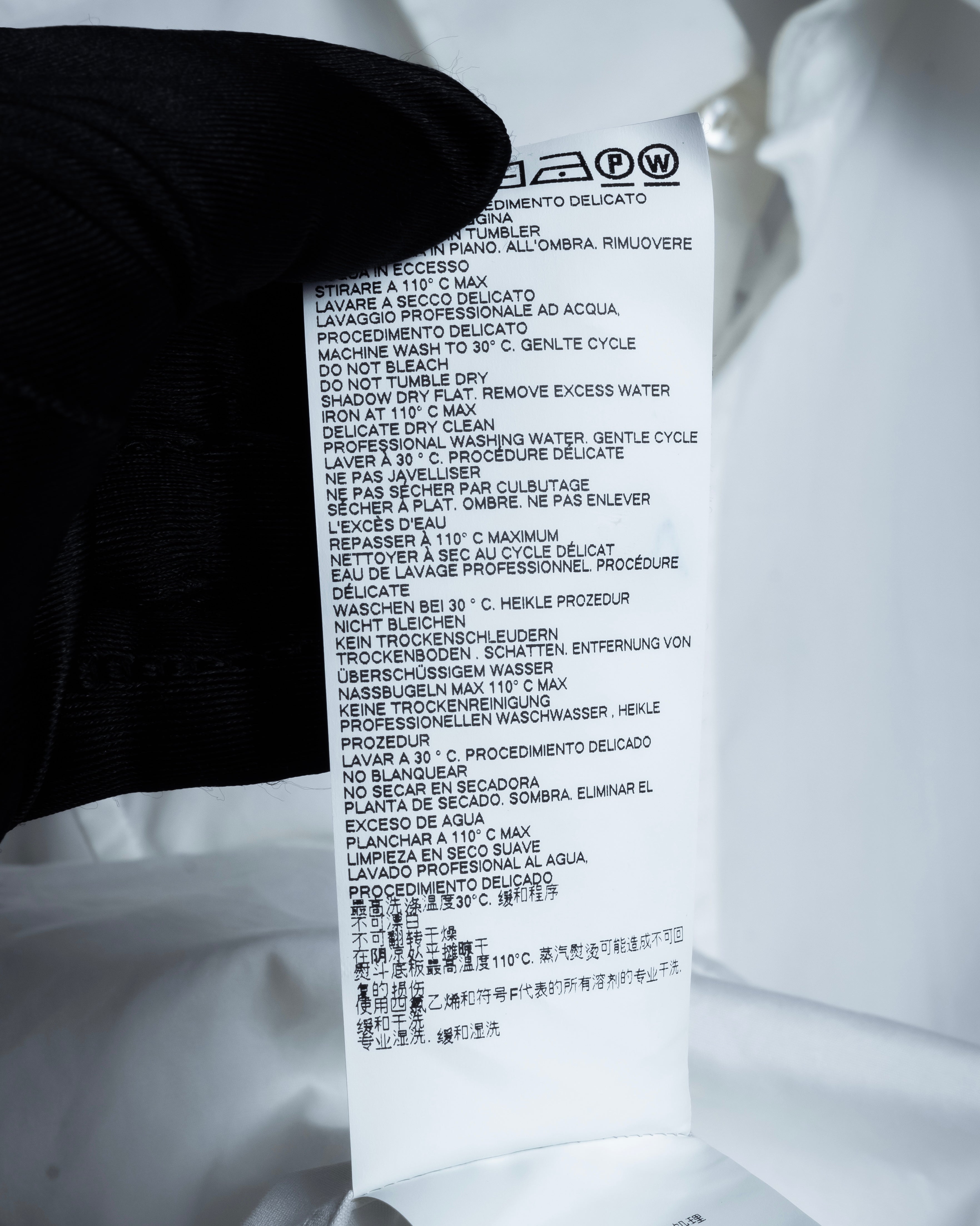 "MAISON MARGIELA" 20AW Long cuff design cotton white shirt