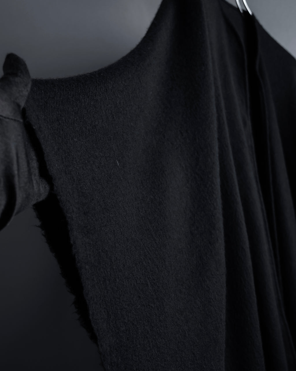 "BALENCIAGA" Fringe design open front cape