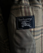 "BURBERRYS" Windowpane pattern tweed tailored jacket