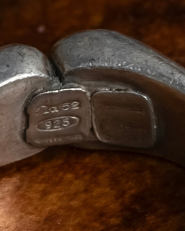 "Vintage bulging organic design silver 925 ring"