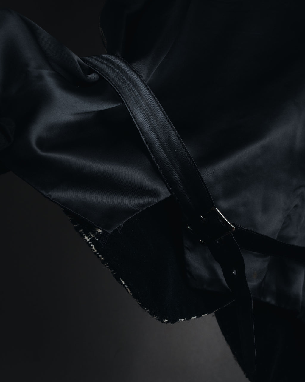 –SPECIALS– "Yves Saint Laurent" 90’s Mid gingham check velvet lapel tailored vest