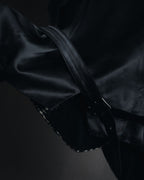 –SPECIALS– "Yves Saint Laurent" 90’s Mid gingham check velvet lapel tailored vest