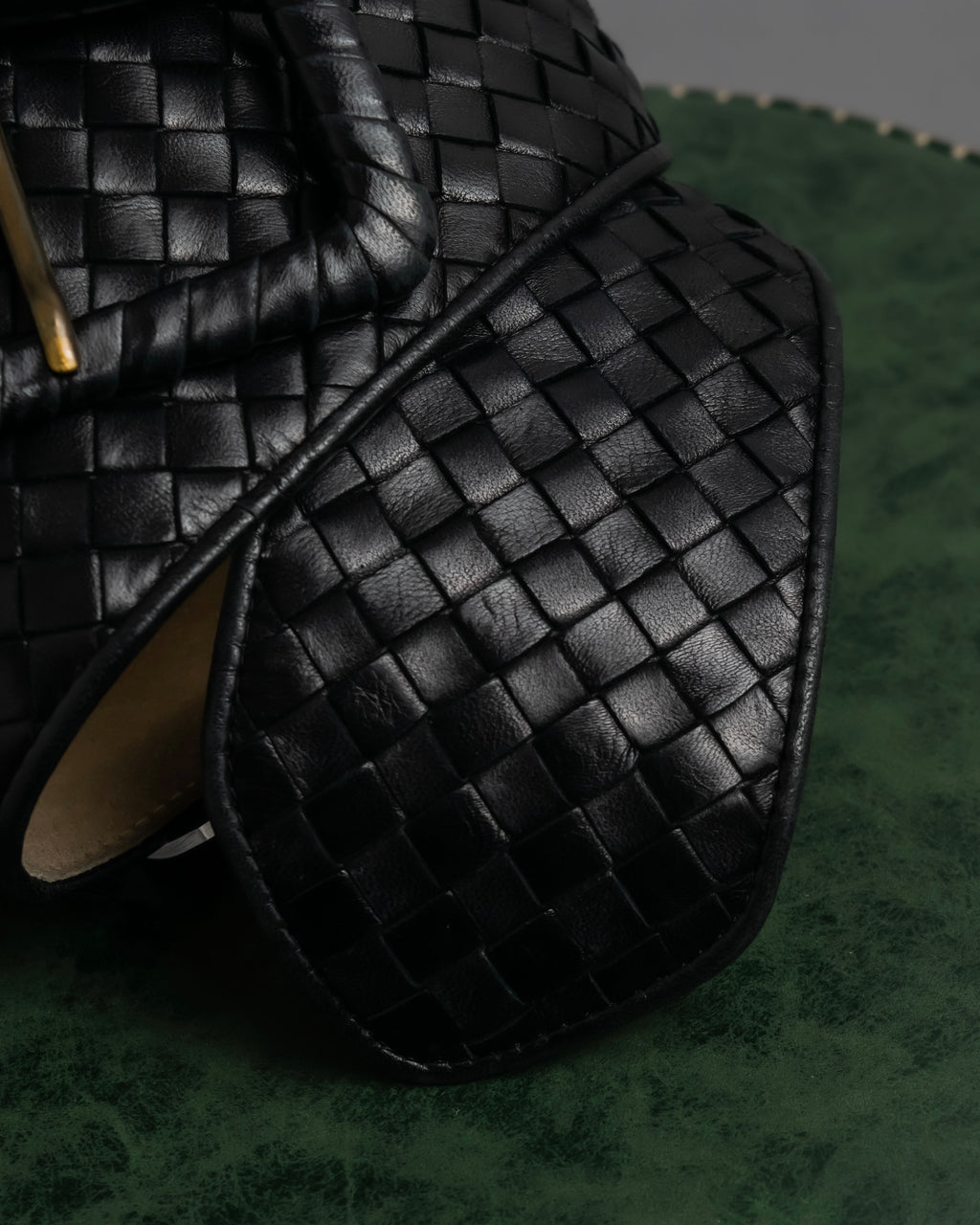 "BOTTEGA VENETA" Intrecciato style wide leather belt