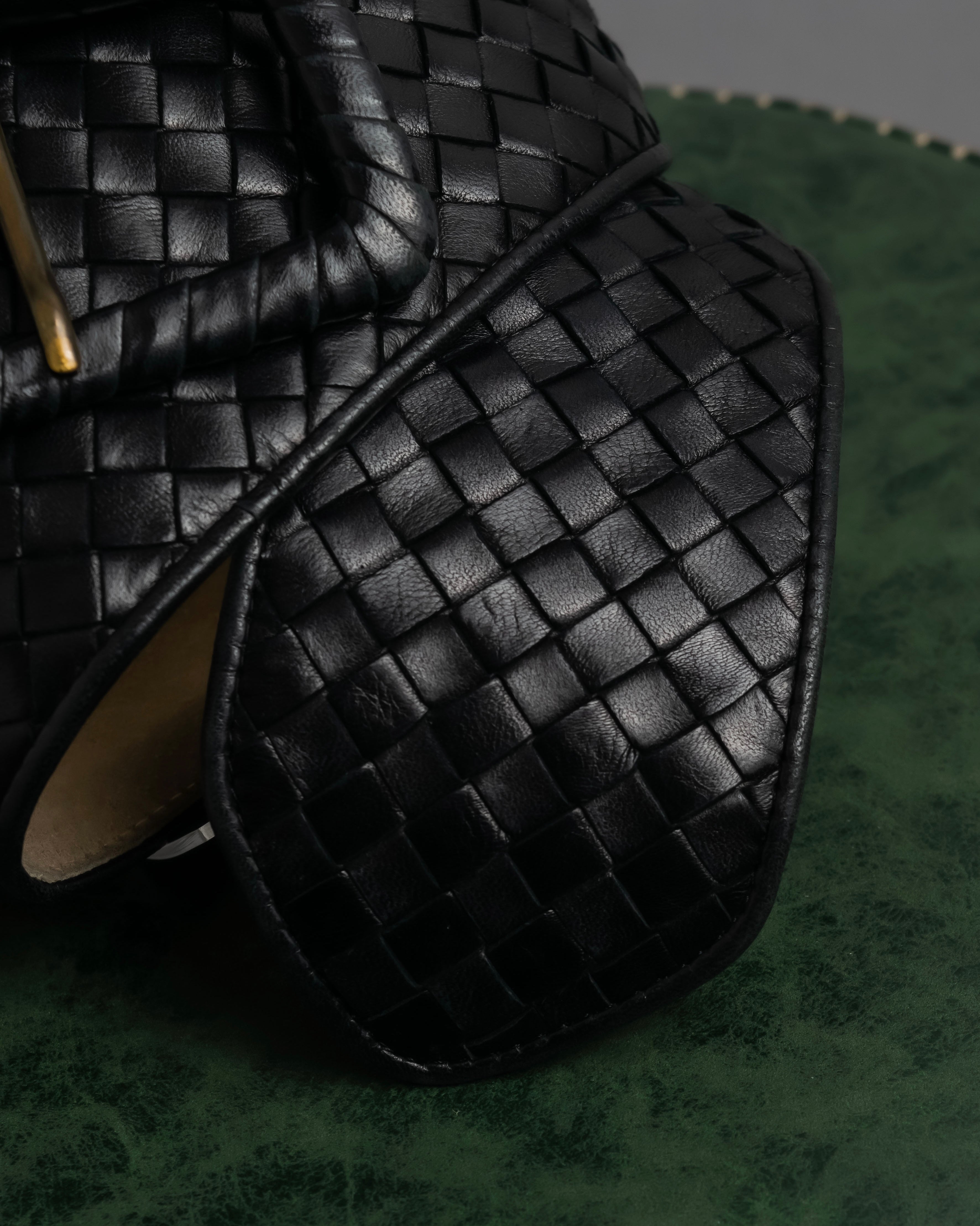 "BOTTEGA VENETA" Intrecciato style wide leather belt