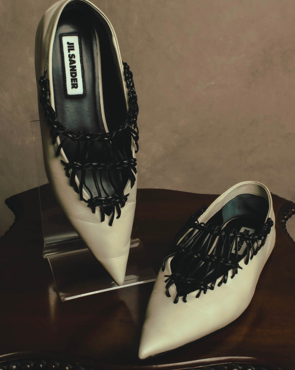 -SPECIAL- “JIL SANDER” 2020’s interwoven strap pointed-toe flat shoes