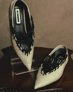 -SPECIAL- “JIL SANDER” 2020’s interwoven strap pointed-toe flat shoes