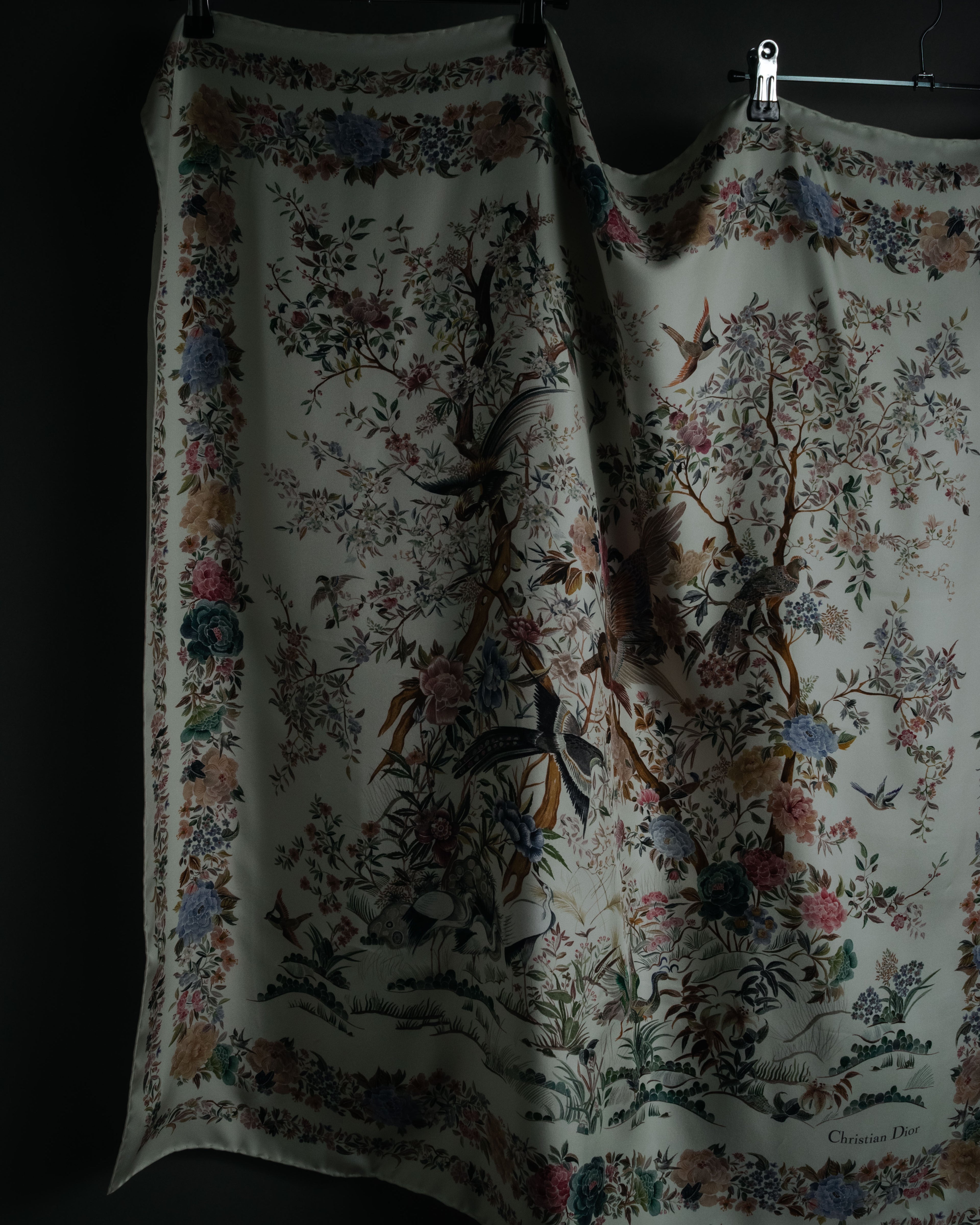 “Christian Dior” 2018– Botanical chinoiserie silk scarf