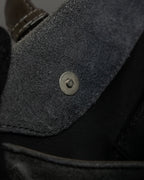 "LOEWE" Harness design logo engraved suede leather hand bag