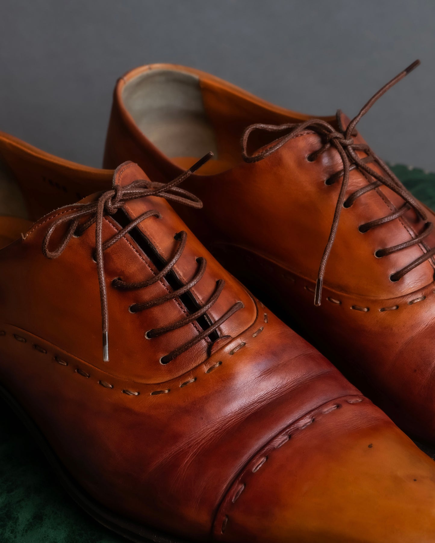 "Santoni" Gradient color leather derby shoes"