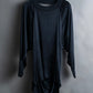 "ISSEY MIYAKE" Open back design pullover and easy pants 
silk fabric set up