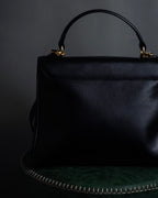 "YVES SAINT LAURENT" Cassandra logo engraved turnlock 2-way leather bag