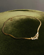 "Christian Dior" 80's-90's Rhinestone logo necklace
