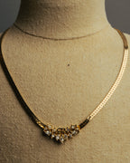 "Christian Dior" 80's-90's Rhinestone logo necklace