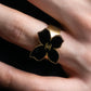 "CHANEL" Coco mark engraved butterfly motif ring