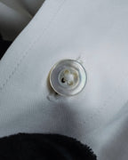 "HERMES" Yoke switching design white cotton shirt