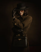 –SPECIAL– "CELINE" 80’s-90’s Triomphe button double breasted long coat