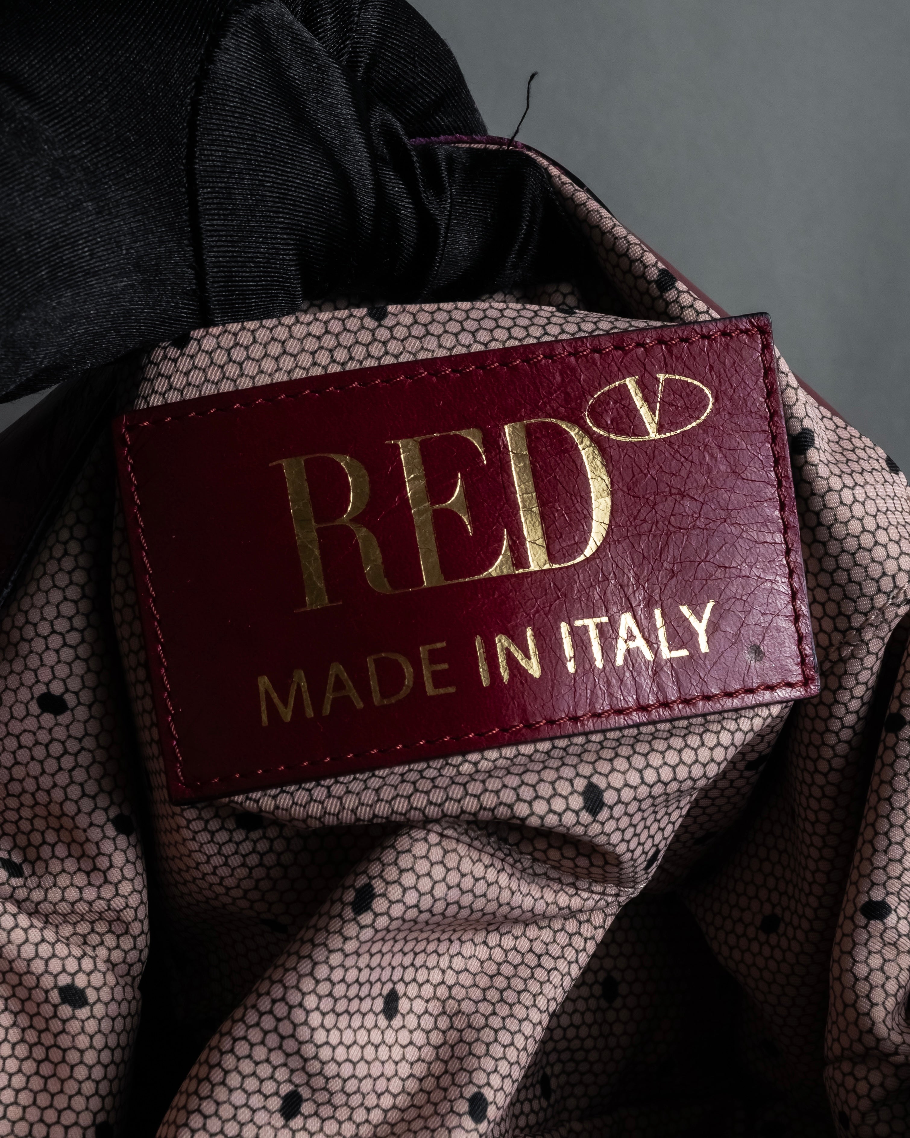 "RED VALENTINO" Flower puzzle motif stud design leather bag