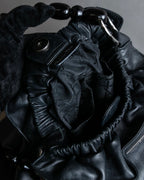 "Christian Dior" Maris Pearl series gathered design leather bag