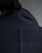 "Junko Yamamoto" Fur-trimmed design long cashmere blend coat