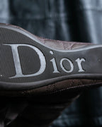 “Christian Dior” Brown Cannage leather long boots