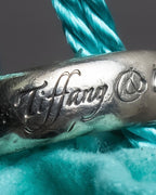 "Tiffany&Co" Notes series cursive logo engraved silver ring