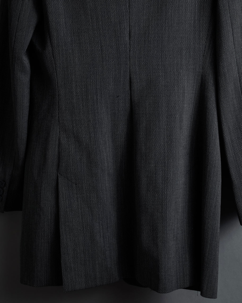 "Max Mara" 90’s-00’s Minimal fly-front stretch sten collar jacket