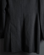 "Max Mara" 90’s-00’s Minimal fly-front stretch sten collar jacket