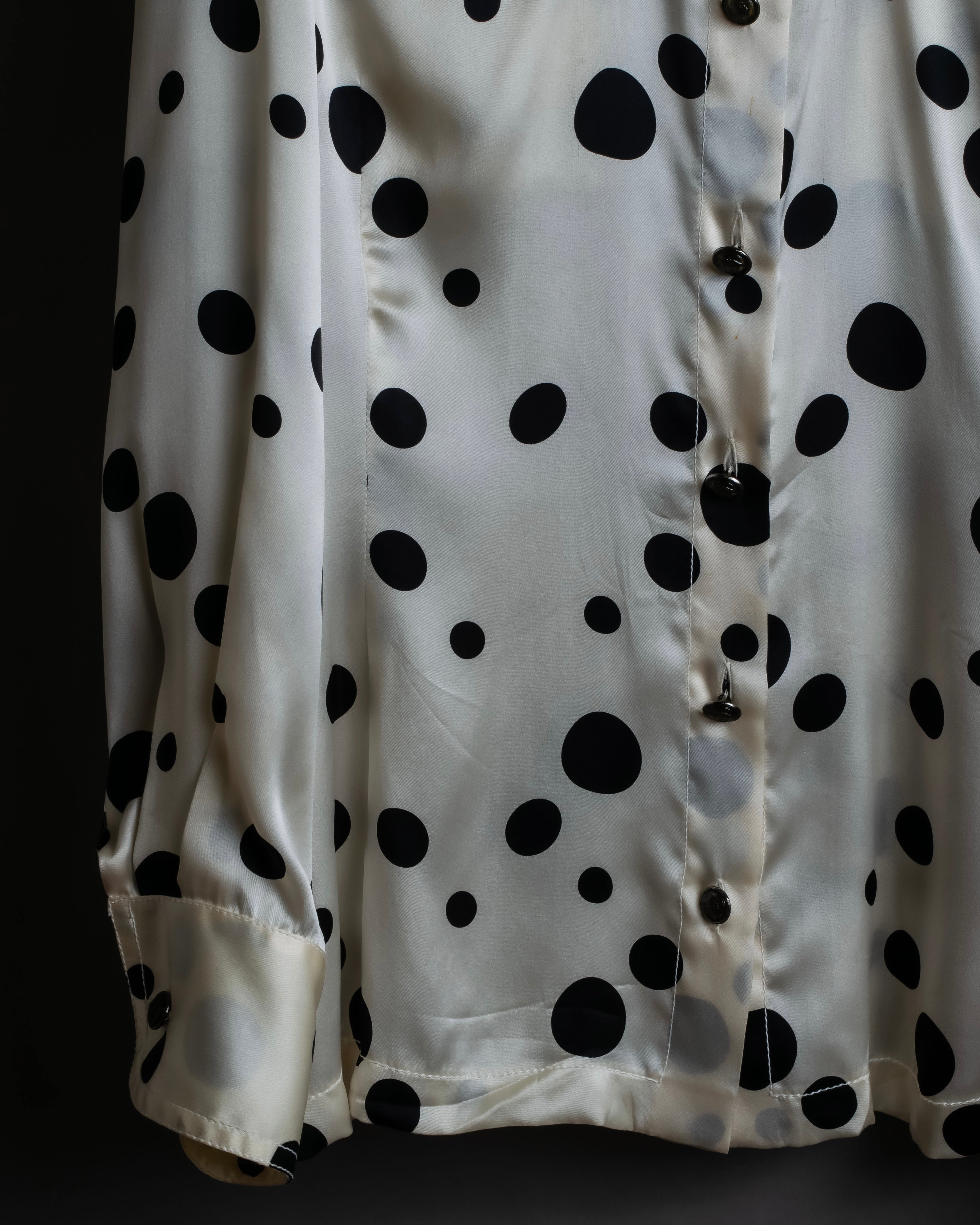 "GIANNI VERSACE" Irregular dot pattern silk shirt