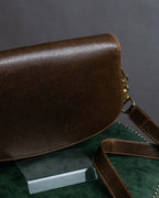 "GUCCI" Vintage horsebit motif leather shoulder bag