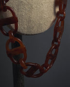 "Christian Dior" Sculptural tortoiseshell resin chain necklace