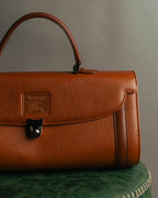 "Burberrys" 80's-90's Classic grained leather top handle handbag