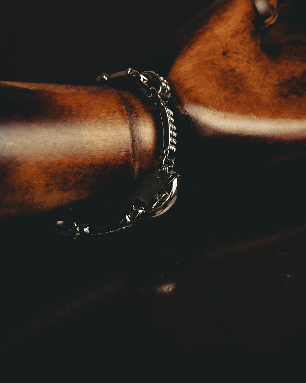 "Ferragamo" Sparkling crystal link bracelet
