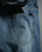 -SPECIAL- “SAINT LAURENT” 2023’s Long extreme baggy faded denim jeans