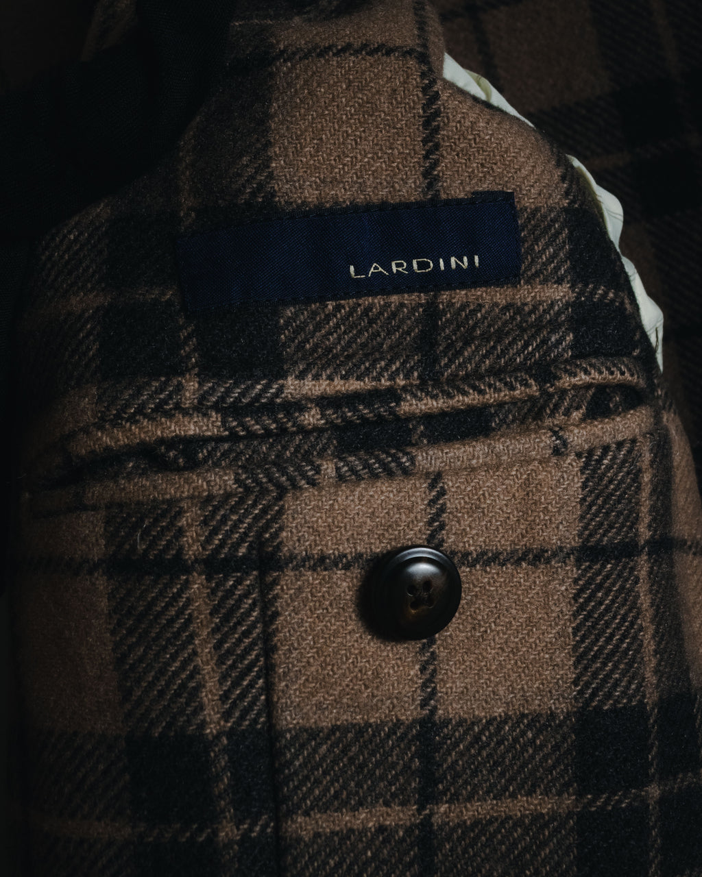 "LARDINI" Checked three-button soft-shoulder tailored jacket
