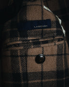 "LARDINI" Checked three-button soft-shoulder tailored jacket
