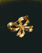 "Yves Saint Laurent" Sculptural gold bow brooch
