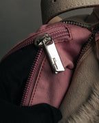 “Salvatore Ferragamo” 00’s Fur panel suede shoulder bag